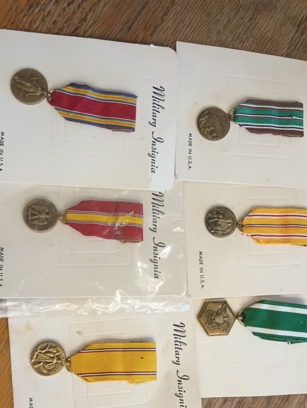 Military Insignia Assorted Ribbon Medals 6 Multicolor, Occupation Service, Navy